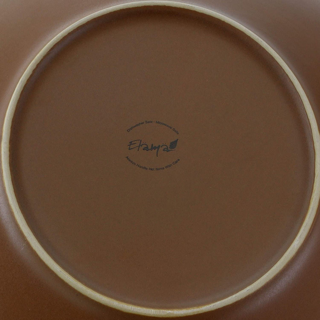 Moose Piece Round Stoneware Dinnerware Set Taupe Beige Animal Casual 16 Microwave Safe - Diamond Home USA