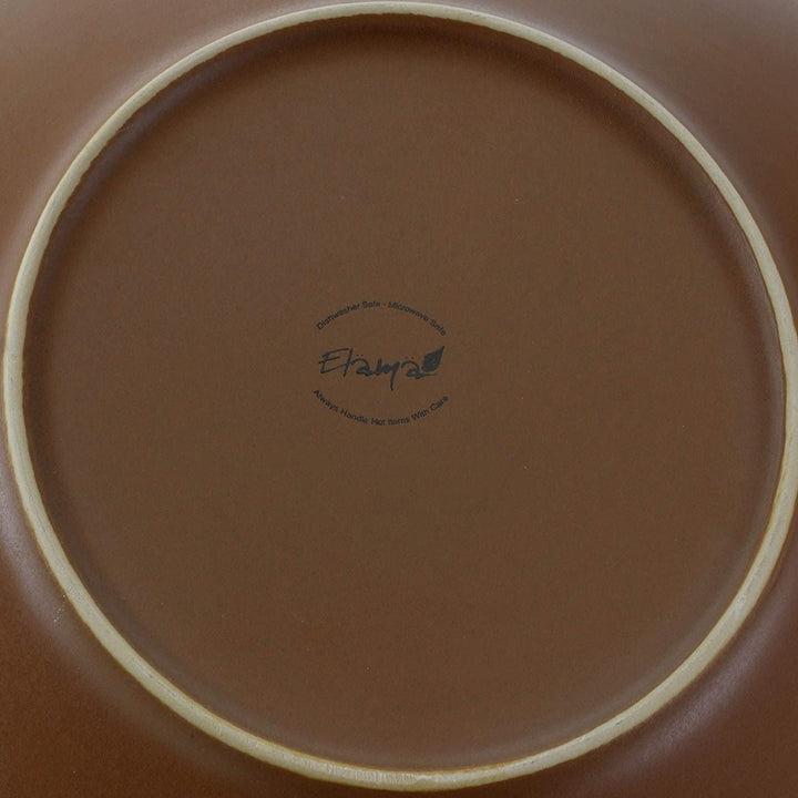 Moose Piece Round Stoneware Dinnerware Set Taupe Beige Animal Casual 16 Microwave Safe - Diamond Home USA