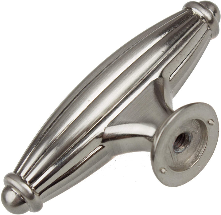 2 5 inch Satin Nickel Fluted Cabinet Knob (Case 10) Grey Metal Finish - Diamond Home USA