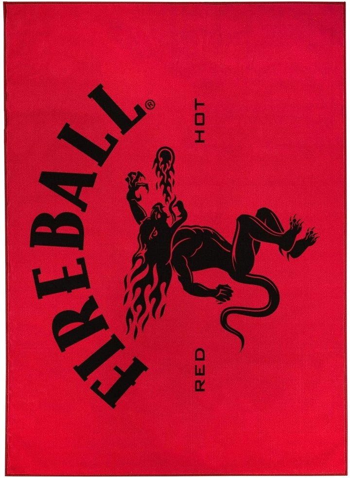 Fireball Whiskey Red Non Slip Indoor Outdoor Area 5ft X