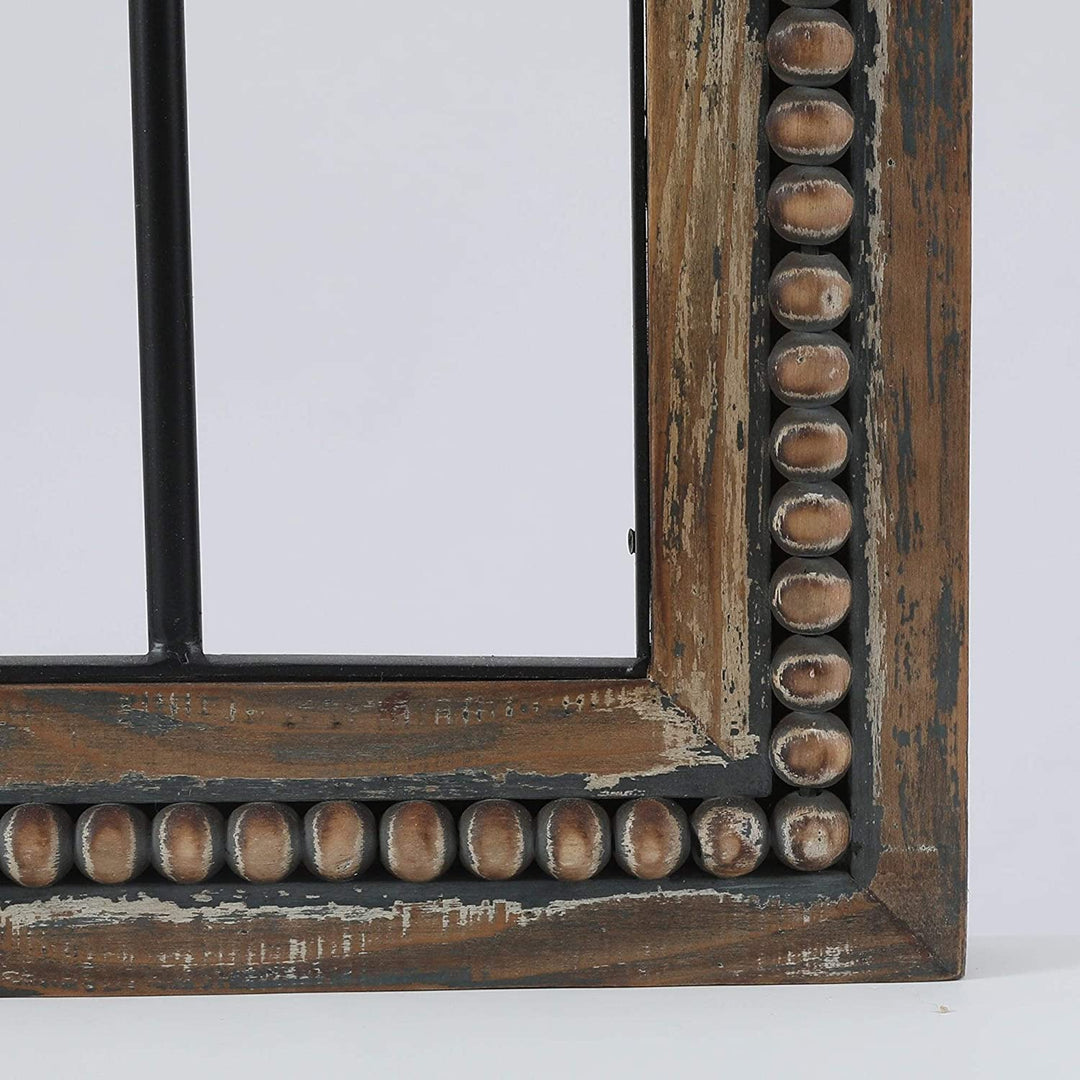 Wood Metal Cathedral Wall Decor Black Brown Traditional Includes Hardware