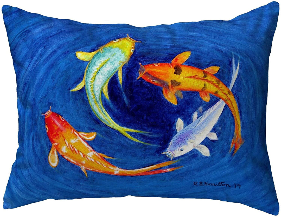 Swirling Koi Noncorded Pillow 16x20 olor Graphic Nautical