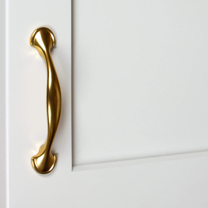 10 Pack 3 Center Gold Arch Cabinet Pulls Brass Traditional Zinc Finish - Diamond Home USA