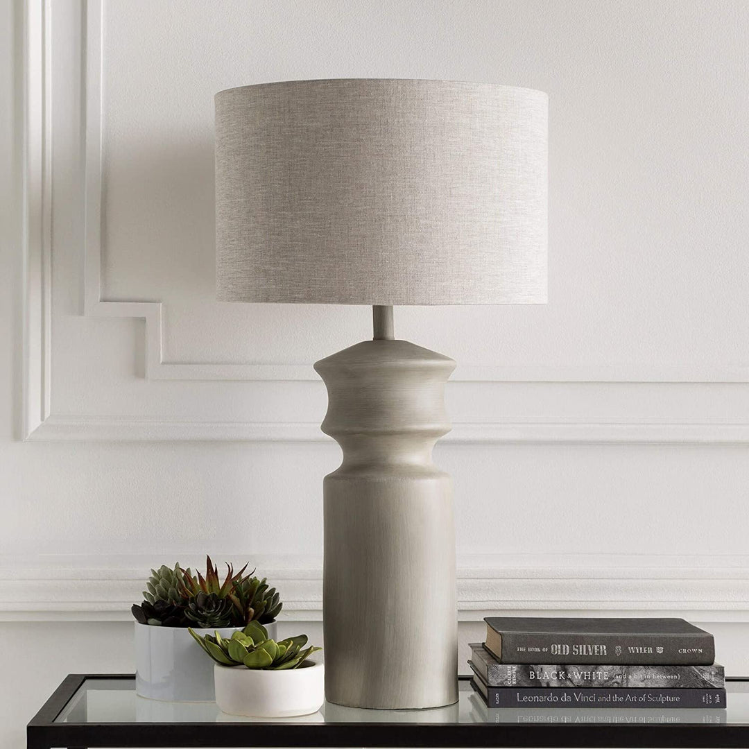 Farmhouse Grey Table Lamp Off/White