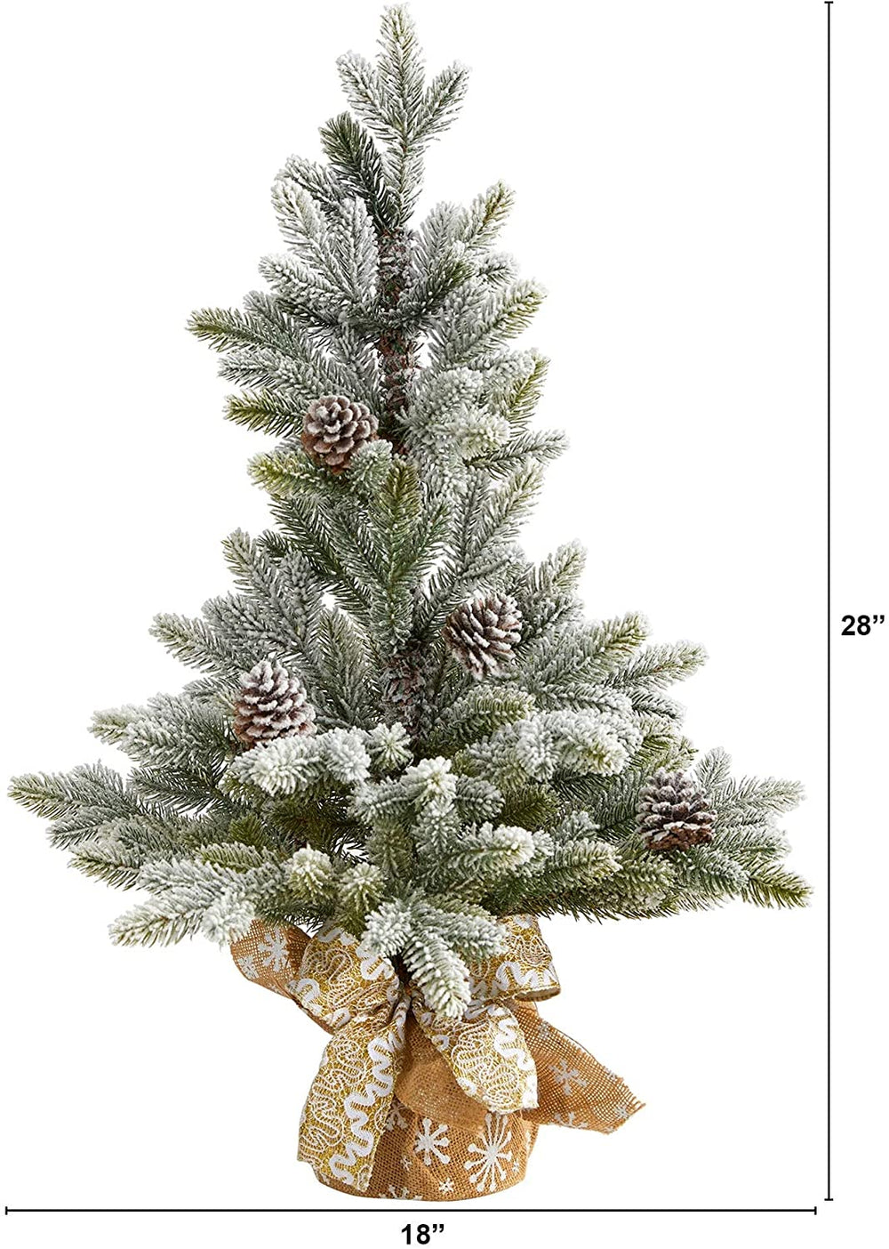 28" Flocked Christmas Tree Pine Cones Green - Diamond Home USA