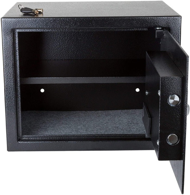 Fleming Supply Security Safe Box Electronic Digital Keypad 1 Cubic Foot 2 Manual Override Keys Classic Metal Steel - Diamond Home USA