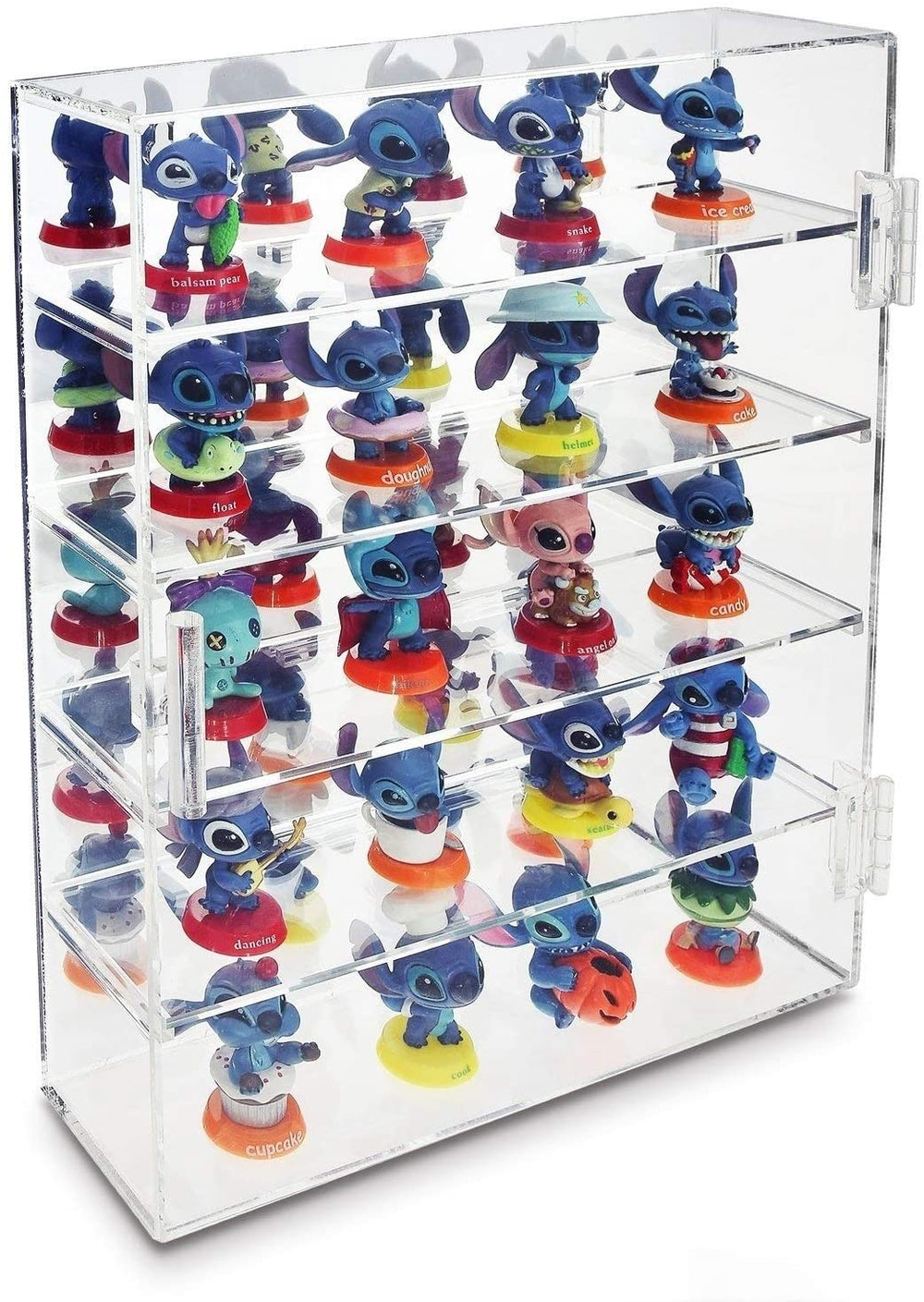 4 Removable Shelves Shot Glasses Display Case Mirror Clear Modern Contemporary Acrylic No Accessories