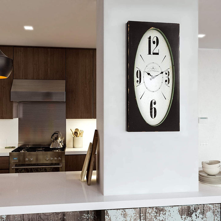 Home Decor Speakeasy Spokes Wall Clock Black White