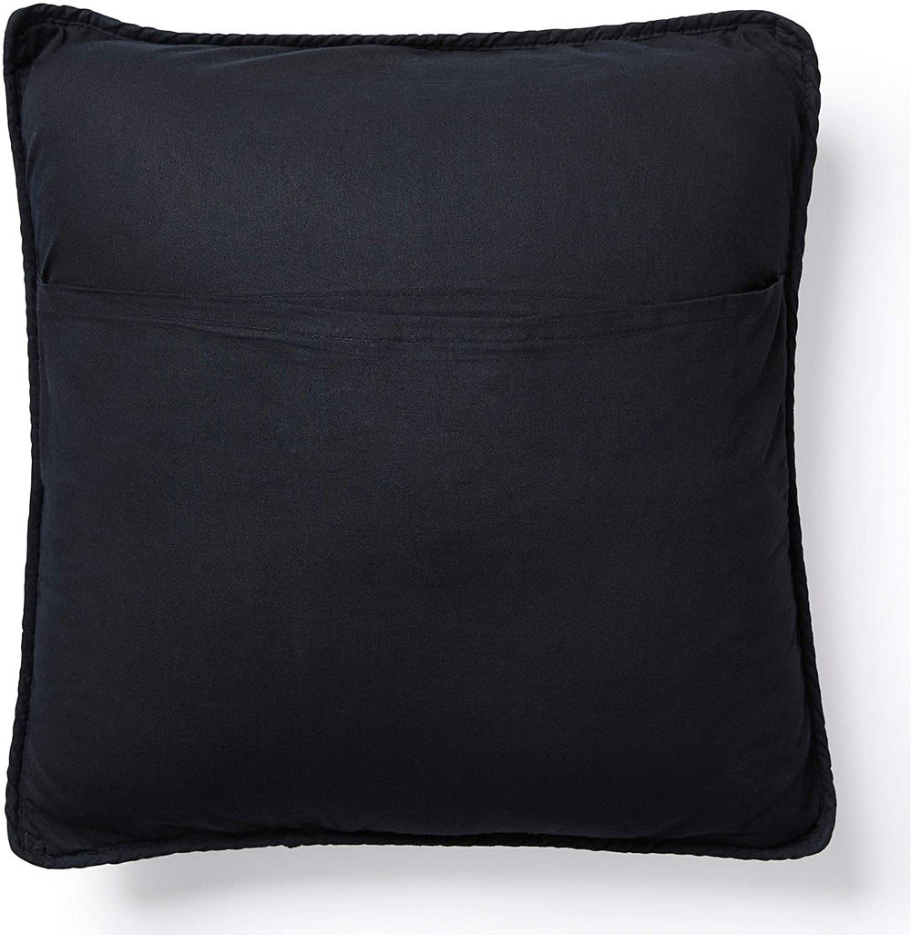 Moonlit Cabin Square Decorative Pillow Black Nature Lodge Cotton Removable Cover - Diamond Home USA