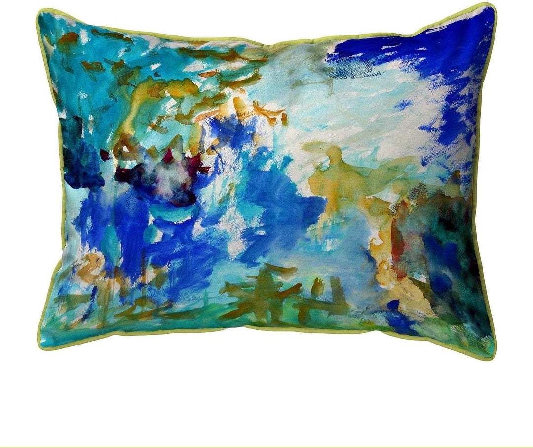 Abstract Blue Large Pillow 16x20 Color Graphic Nautical