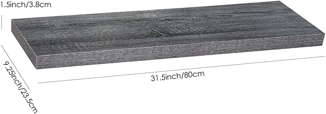 Modern Contemporary Black Oak Floating Shelf 31 59 251 5 Inches Mid Century MDF Wood Natural Finish Includes Hardware Storage - Diamond Home USA