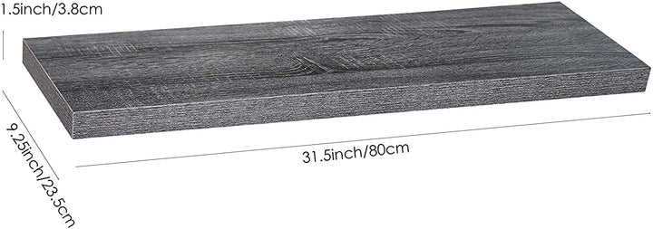 Modern Contemporary Black Oak Floating Shelf 31 59 251 5 Inches Mid Century MDF Wood Natural Finish Includes Hardware Storage - Diamond Home USA