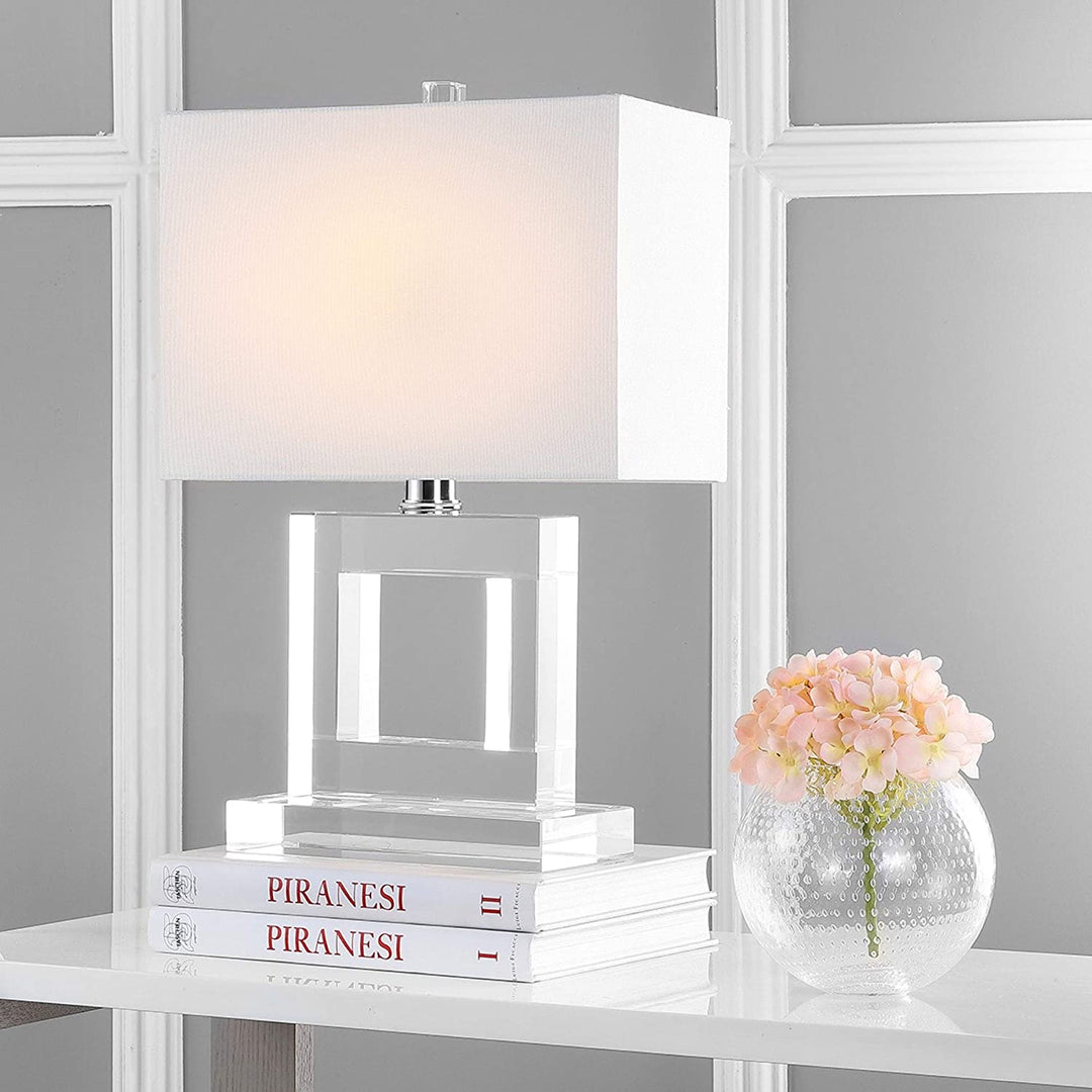 Lighting 21 inch Town Square Crystal Table Lamp Clear Modern Contemporary Transitional Chrome Bulbs Included - Diamond Home USA