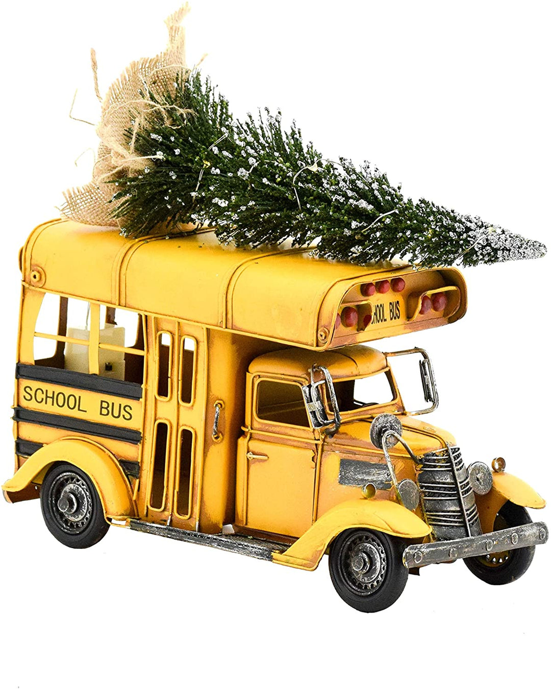 Vintage Small Conversion School Bus Christmas Tree Led