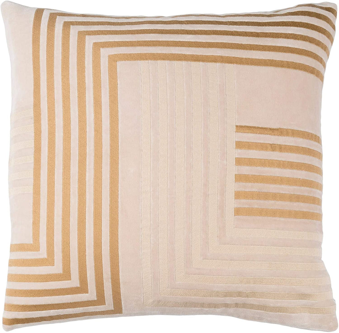 Decorative Tan 20 inch Throw Pillow ver Textured Modern