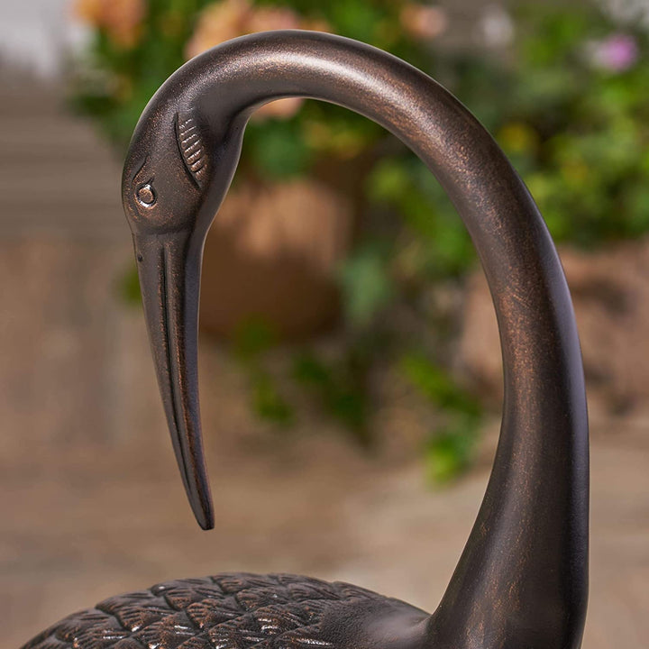 Outdoor 39 Inch Cast Aluminum Crane Statue by Brown