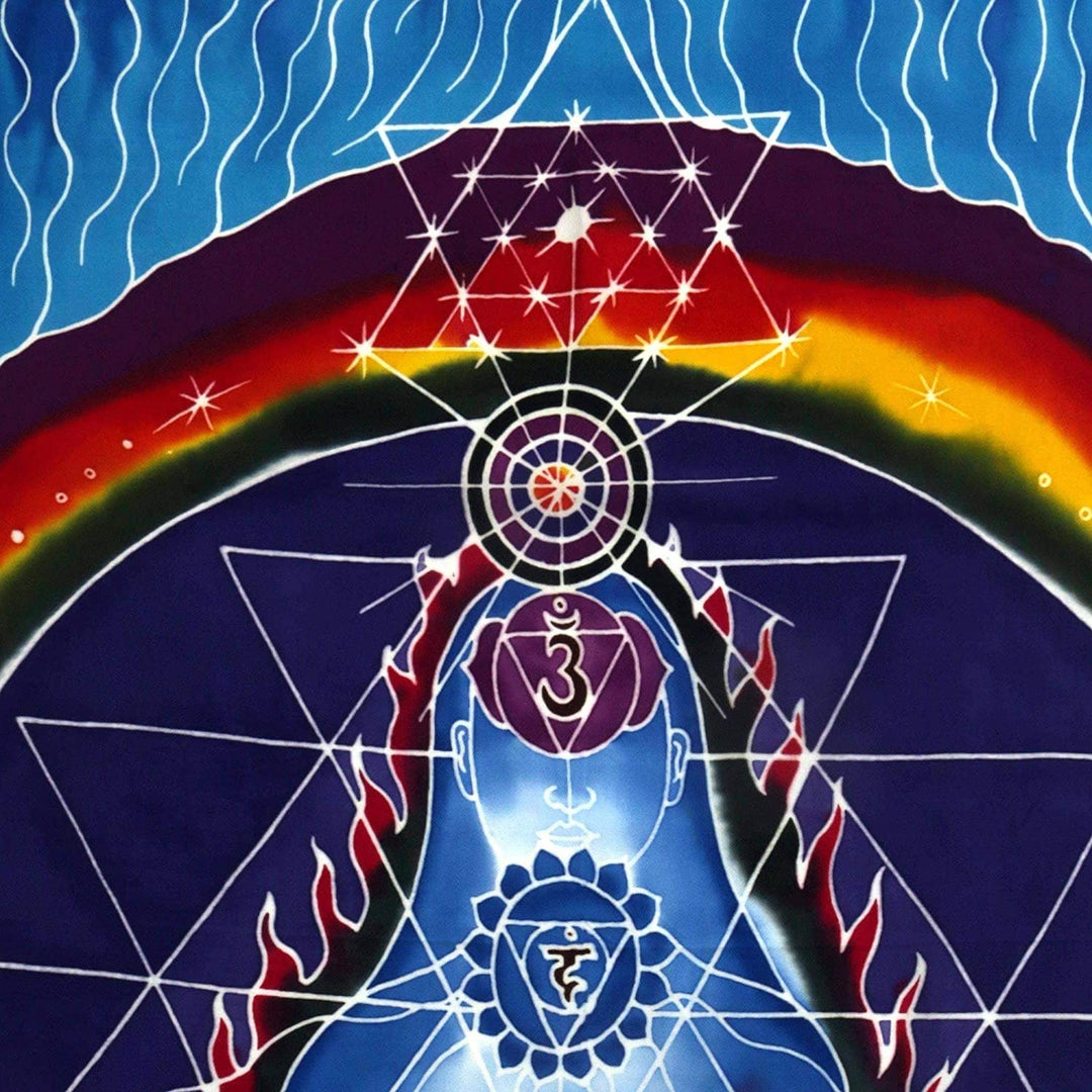 Handmade Transcendent Rayon Wall Hanging (Indonesia) 38" W X