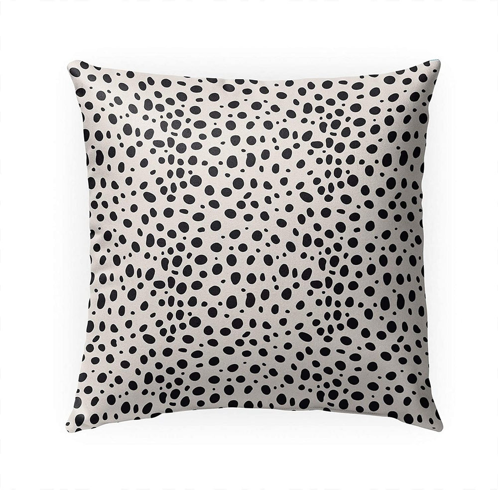 Cheetah Black Spot Indoor|Outdoor Pillow by Marina 18x18 Black Bohemian Eclectic Polyester Removable Cover