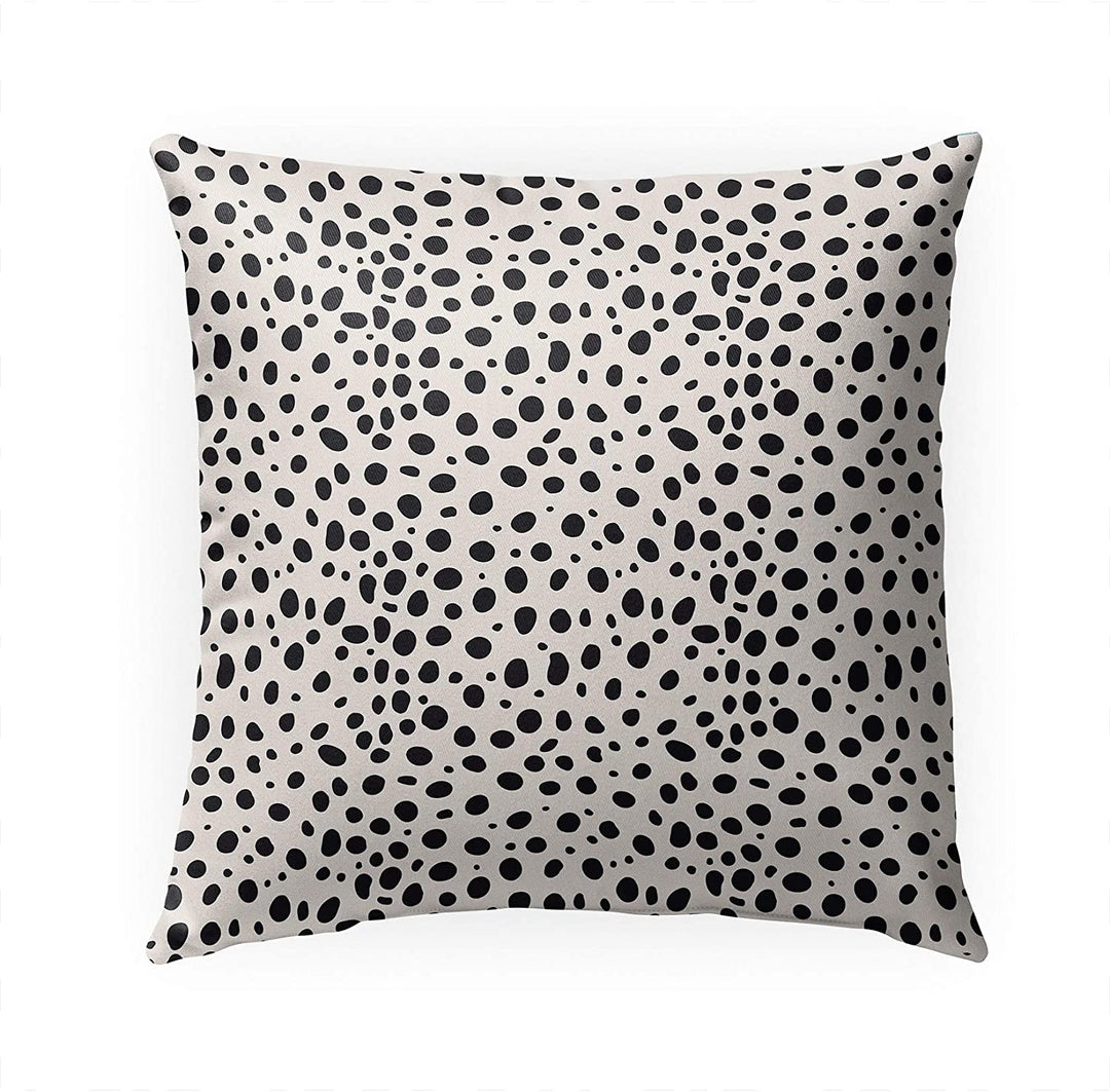 Cheetah Black Spot Indoor|Outdoor Pillow by Marina 18x18 Black Bohemian Eclectic Polyester Removable Cover
