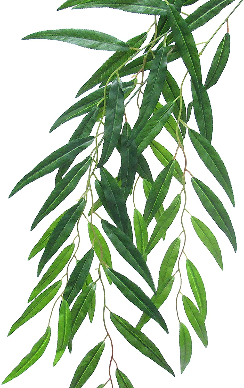 Set 6 Weeping Willow Eucalyptus Leaf Stem Hanging Greenery Spray 46in 46" L X 11" W 0 5" Dp Green - Diamond Home USA