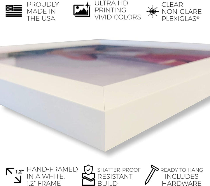 Eggs Bacon' Food Wall Art Framed Blue White Modern Contemporary Rectangle - Diamond Home USA