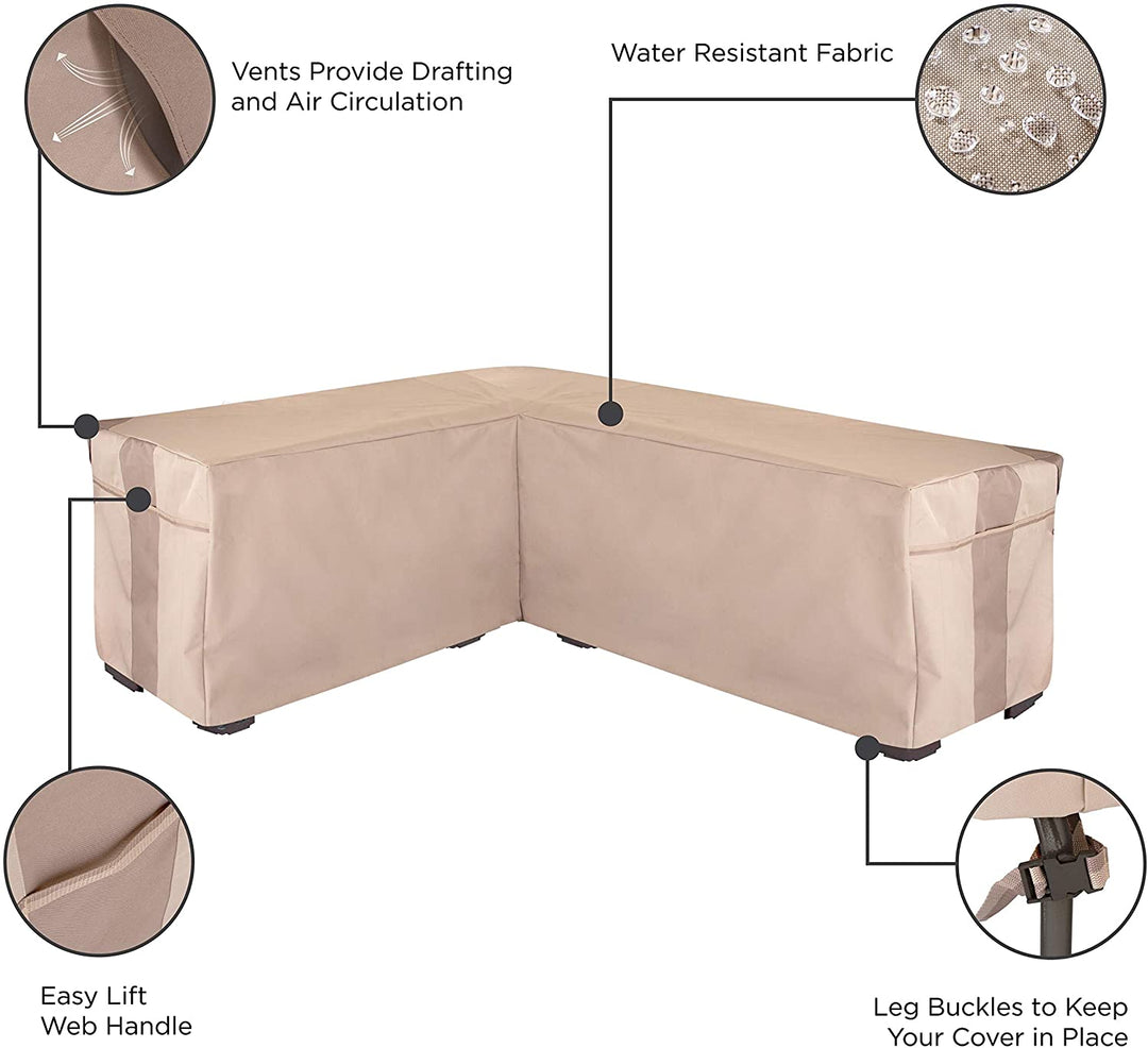 Patio Sectional L Cover X 83" 31" H 32" D Beige Polyester Blend - Diamond Home USA
