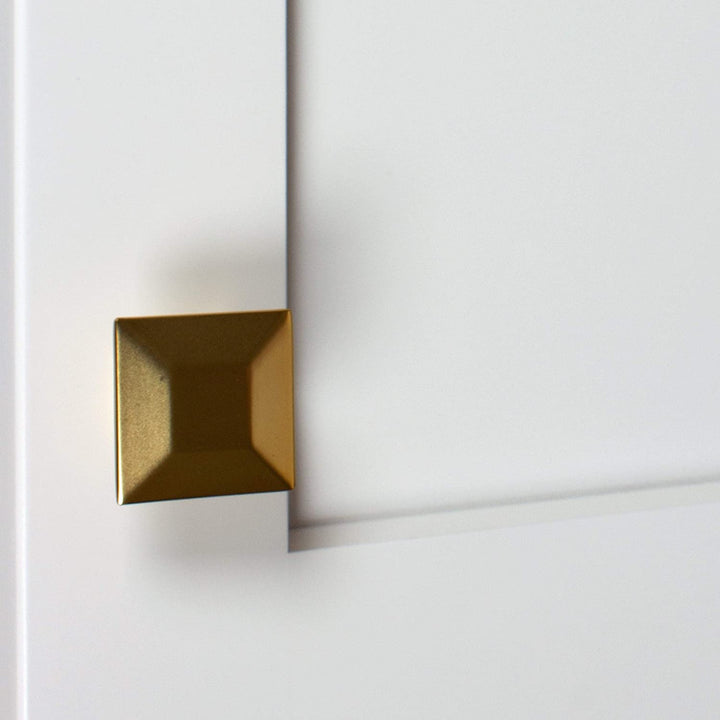 25 Pack 1 3/8 Gold Square Cabinet Knobs Brass Traditional Zinc Finish - Diamond Home USA