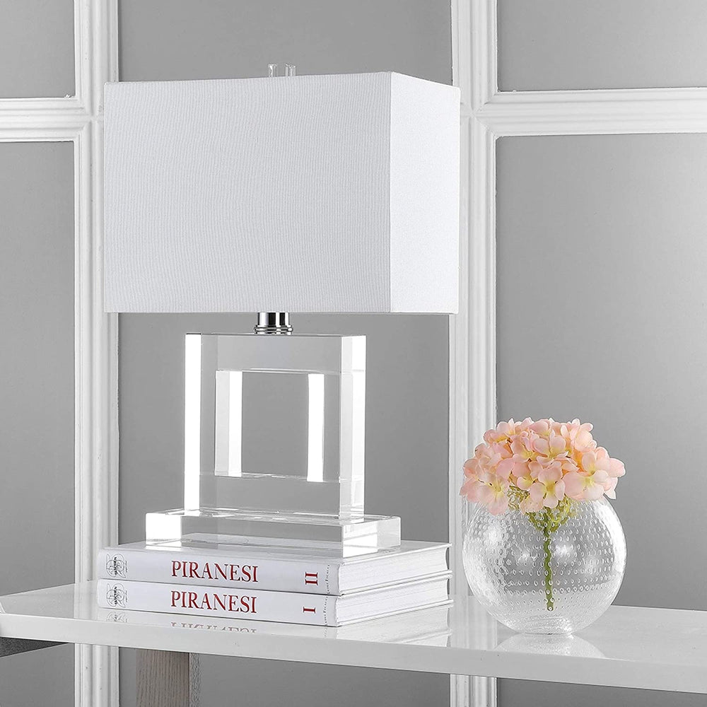 Lighting 21 inch Town Square Crystal Table Lamp Clear Modern Contemporary Transitional Chrome Bulbs Included - Diamond Home USA