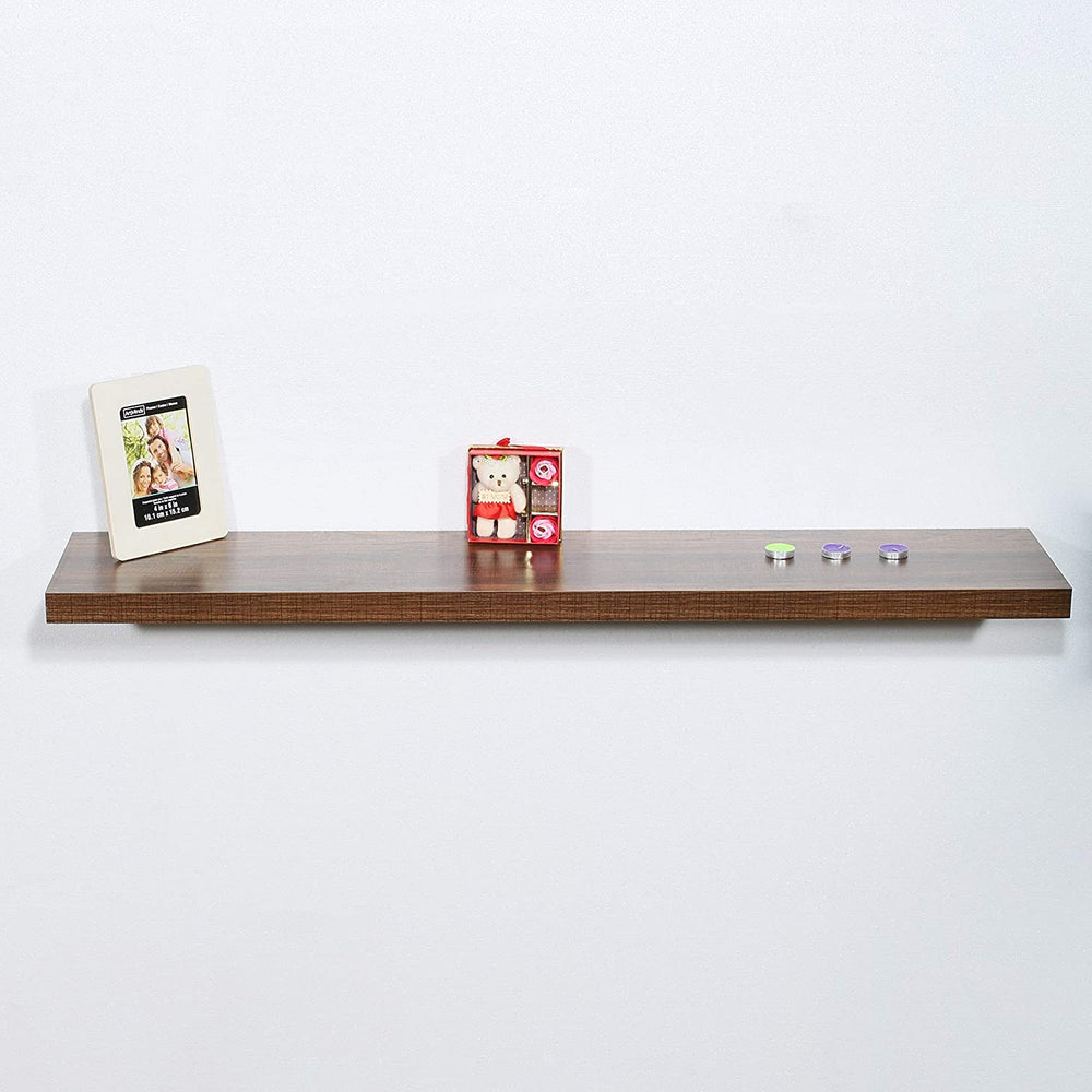Modern Contemporary Antique Walnut Floating Shelf 47 29 251 5 Inches Brown Mid Century MDF Wood Natural Finish Includes Hardware Storage - Diamond Home USA