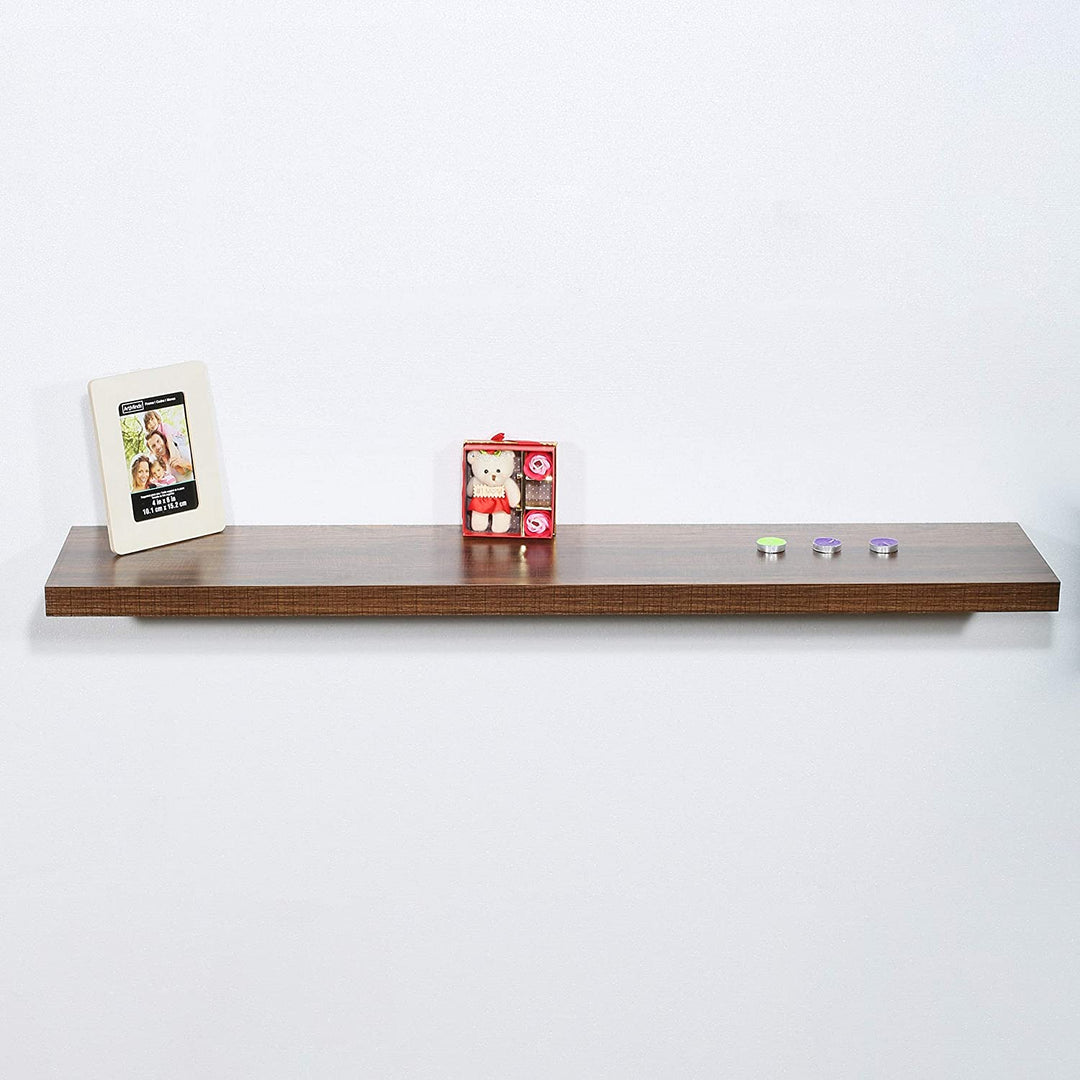 Modern Contemporary Antique Walnut Floating Shelf 47 29 251 5 Inches Brown Mid Century MDF Wood Natural Finish Includes Hardware Storage - Diamond Home USA