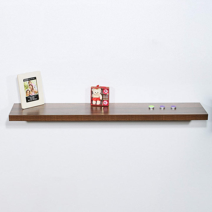Modern Contemporary Antique Walnut Floating Shelf 47 29 251 5 Inches Brown Mid Century MDF Wood Natural Finish Includes Hardware Storage - Diamond Home USA