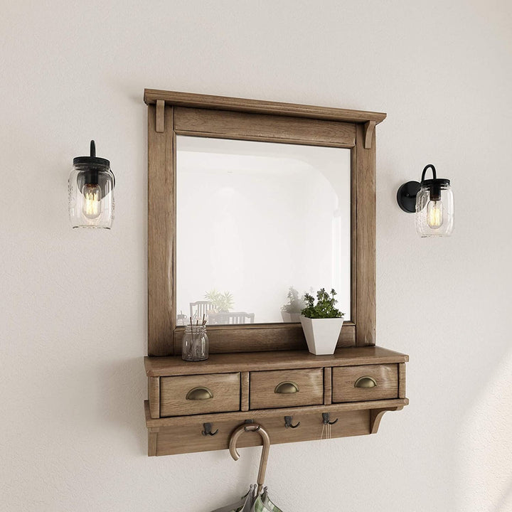 Outdoor Mason Jar Wall Sconce Black Lighting W4 75 X E7 H8 75 Modern Contemporary Rustic Vintage Glass