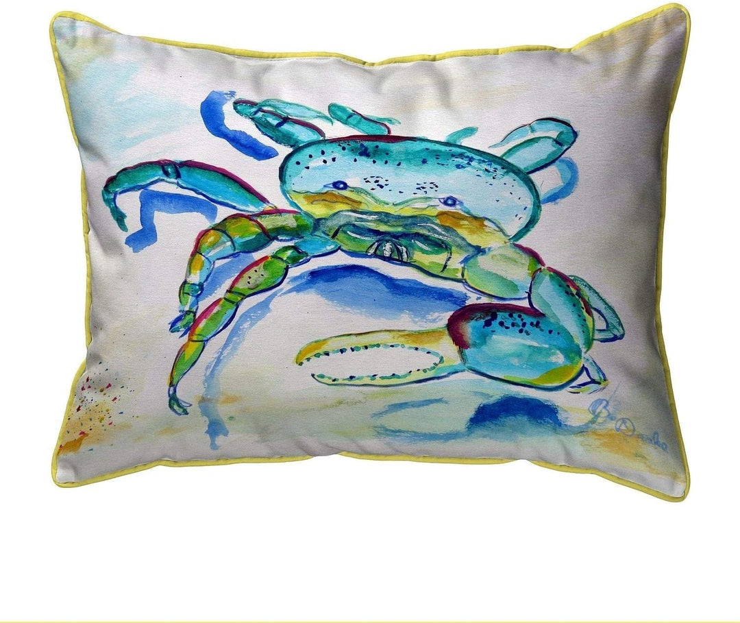 Blue Crab Large Pillow 16x20 Color Graphic Nautical