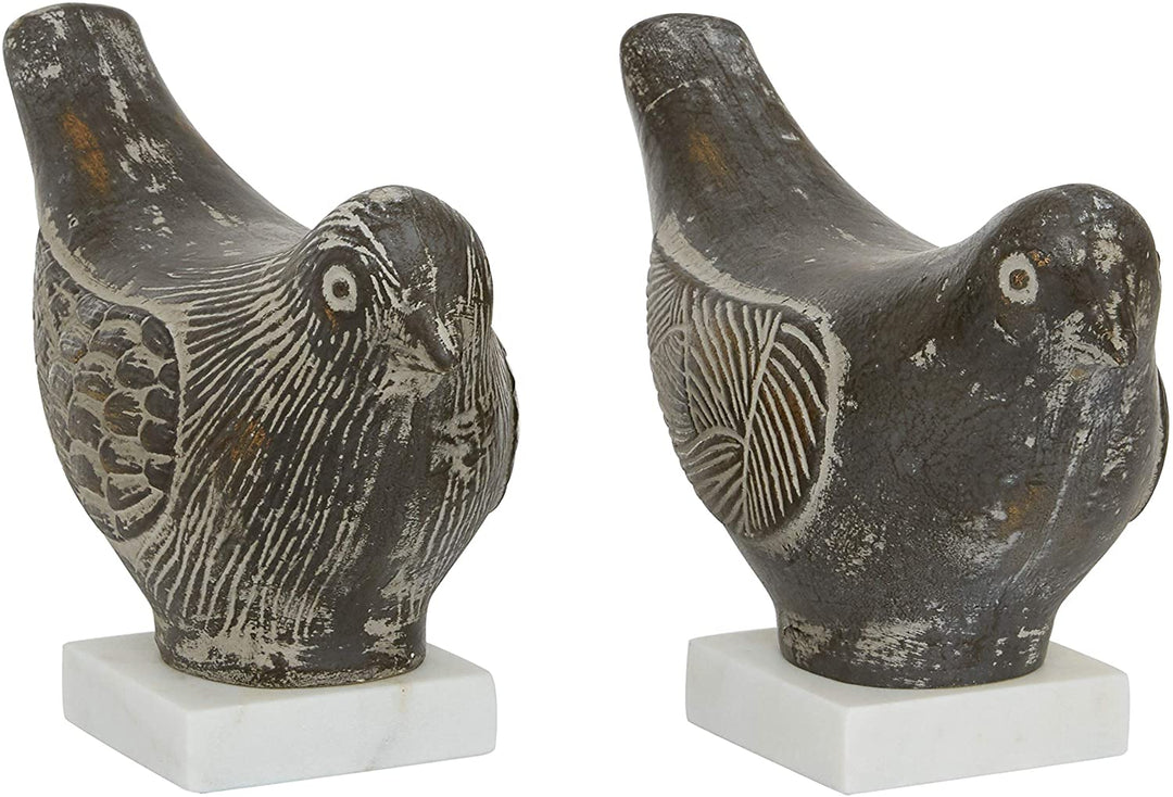 Bird Displays Colored Finish W White Stone Bases Set 2 5 X 18 9 Color Ceramic - Diamond Home USA