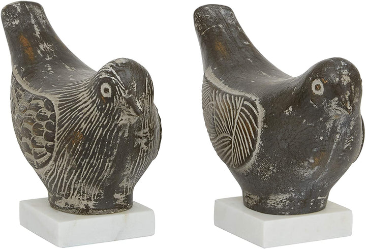 Bird Displays Colored Finish W White Stone Bases Set 2 5 X 18 9 Color Ceramic - Diamond Home USA