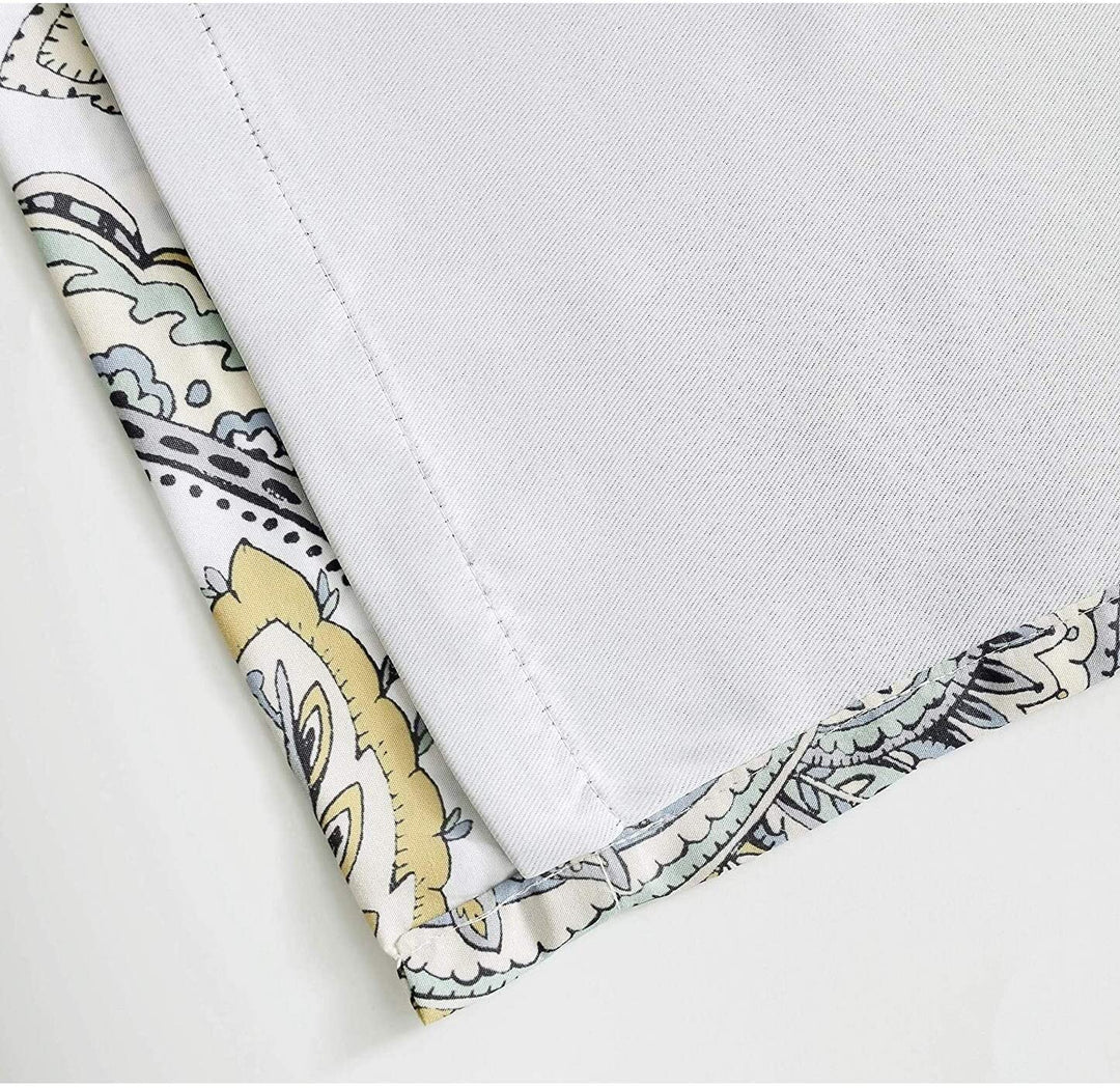 Flower/Floral/Botanical Leaves Lined Thermal Insulated Energy Saving Window Curtain Valance Pair Color Floral Farmhouse 100% Polyester Efficient