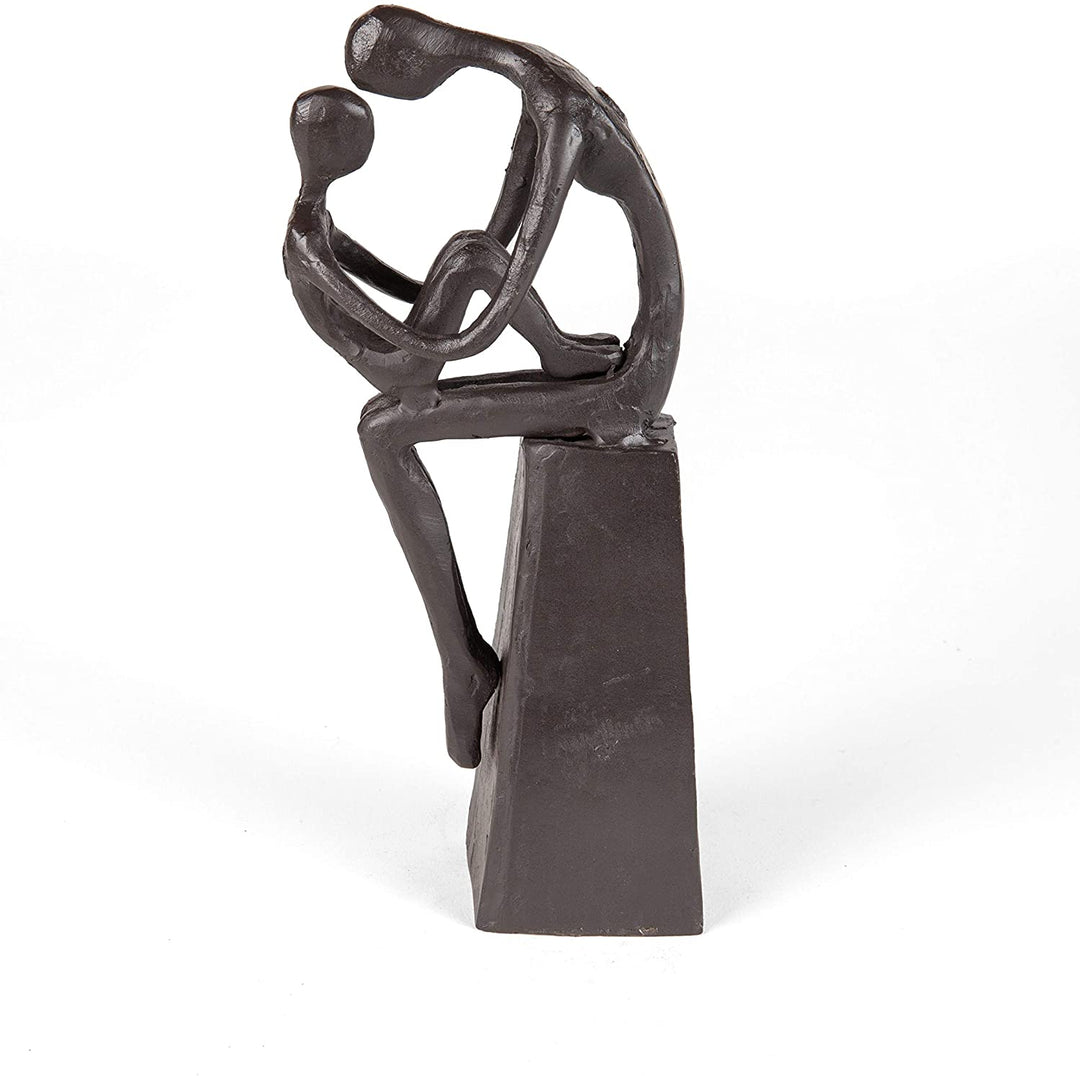 Mother Child Tender Embrace Cast Iron Sculpture Brown Bronze Finish - Diamond Home USA