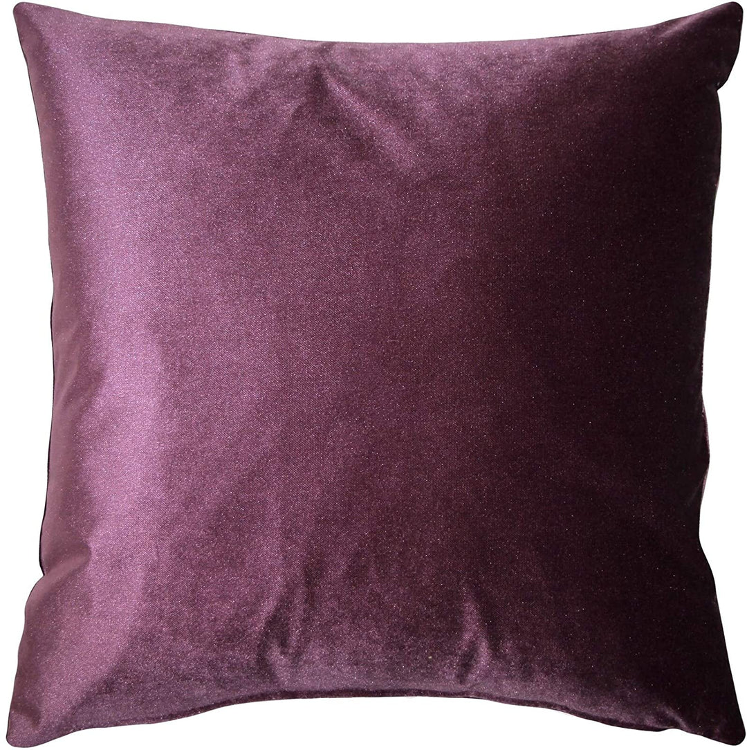 Velvet Pillow 16x16 Purple Solid Color Modern Contemporary
