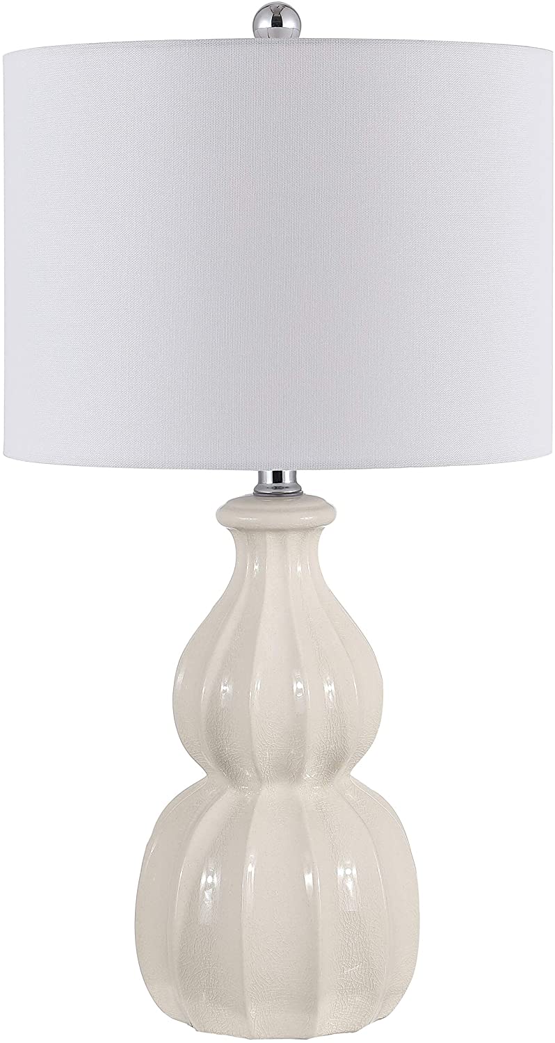 Lighting 24 5 inch Ceramic Table Lamp 14" X 24 5" White Modern Contemporary Traditional Chrome Bulbs Included - Diamond Home USA