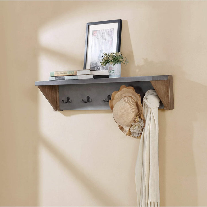 Enchanted Acre 40 inch Coat Hook Shelf Grey