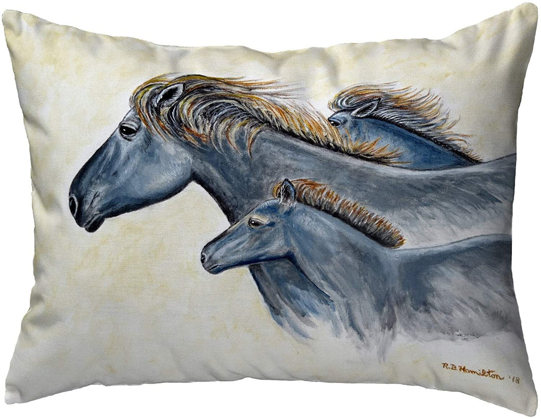 Wild Horses Noncorded Pillow 11x14 Color Graphic Casual