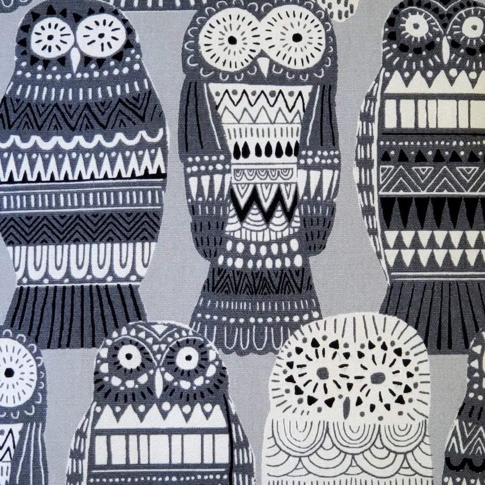 MISC Midnight Owl Cotton Throw 17x17 Grey Graphic Casual Single Removable Cover