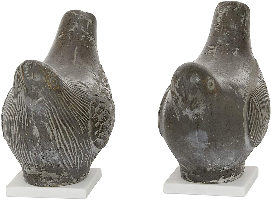 Bird Displays Colored Finish W White Stone Bases Set 2 5 X 18 9 Color Ceramic - Diamond Home USA