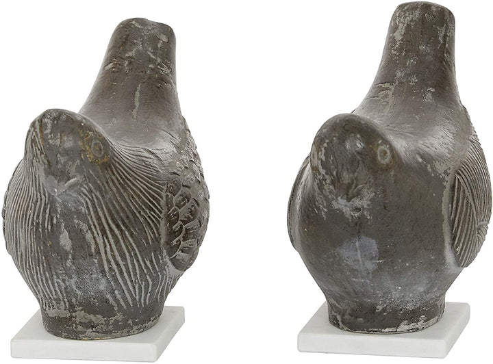 Bird Displays Colored Finish W White Stone Bases Set 2 5 X 18 9 Color Ceramic - Diamond Home USA