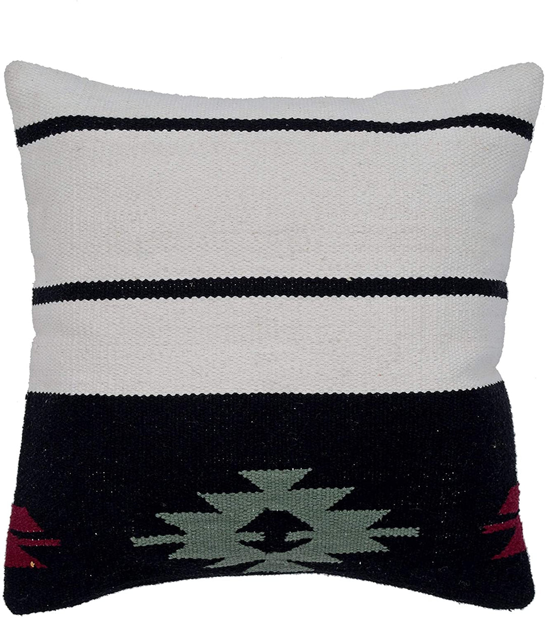Handmade Cotton 20'' Throw Pillows (Set Two) Black Grey