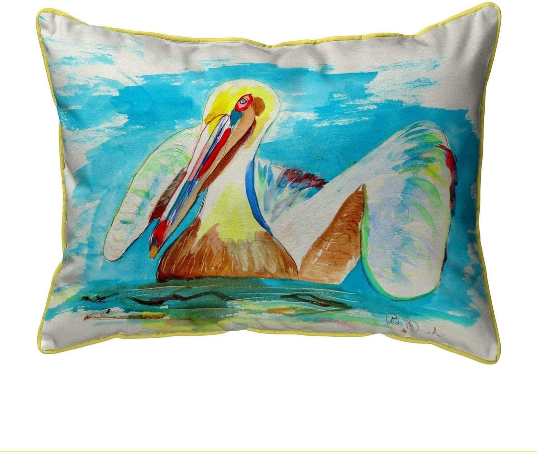 Pelican Teal Small Pillow 11x14 Color Graphic Nautical