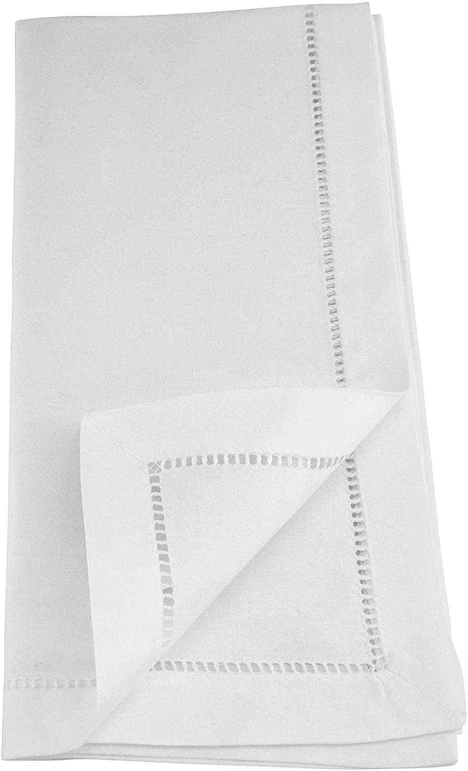 Cotton Napkins Embroidered Wreath Design (Set 6) White Square