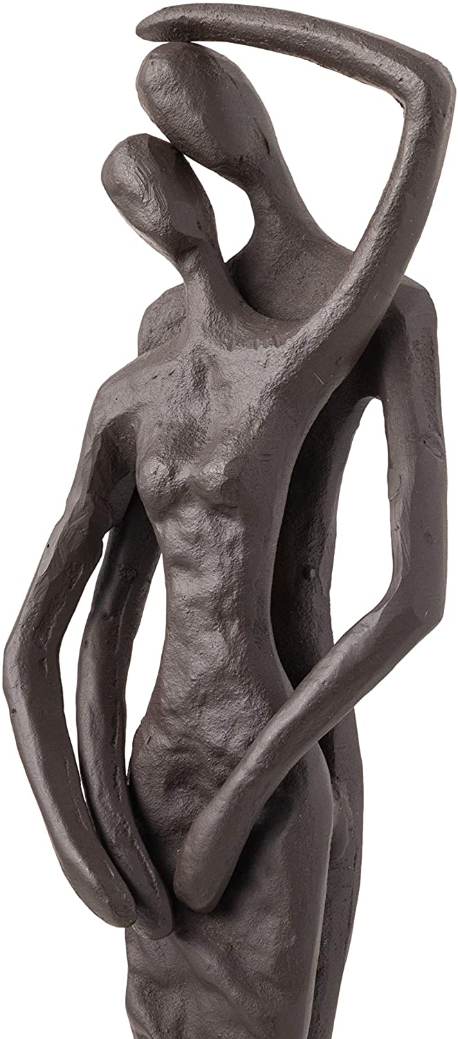 Couple Cast Iron Sculpture Brown Matte Handmade - Diamond Home USA