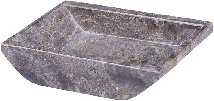 Charcoal Marble 5 1/8" X 4 1/4" Boat Shaped Candle Holder