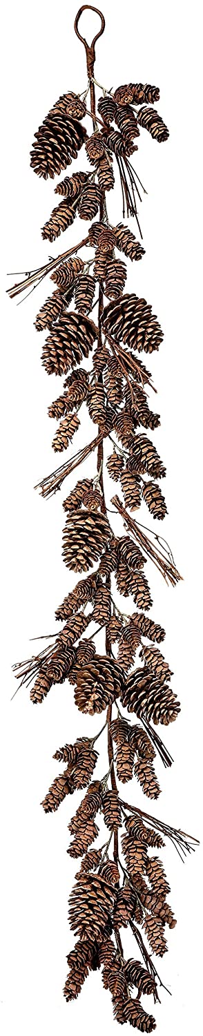 48" Plastic Natural Look Cone Twig Garland Un lit - Diamond Home USA